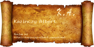 Kazinczy Albert névjegykártya
